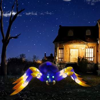 Sunnydaze Indoor/Outdoor Halloween Terrifying Tarantula Spider Inflatable Yard Decoration - 109.5"
