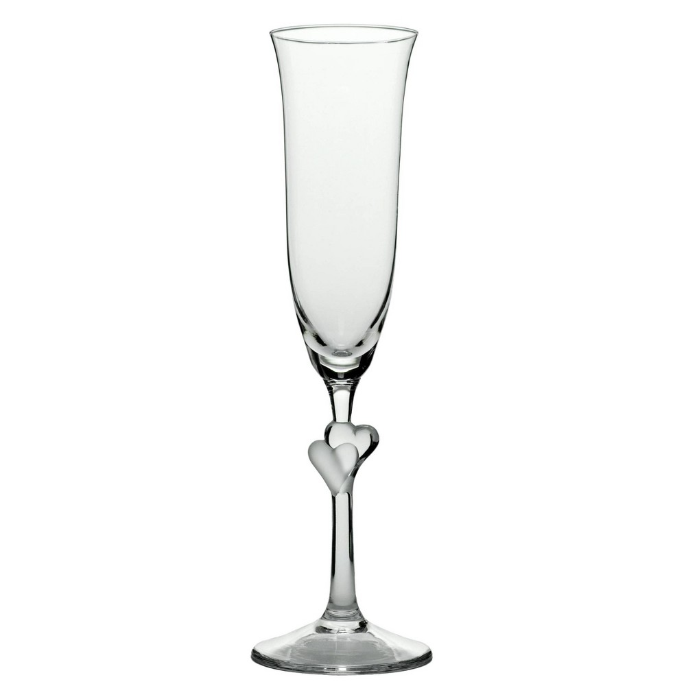 Photos - Glass 6.3oz 2pk  L'Amore Satin Heart Flute Drinkware Set - Stolzle Lausitz