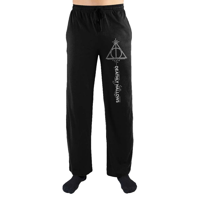 Harry Potter The Deathly Hallows Symbol Print Men's Loungewear Lounge Pants, 1 of 2