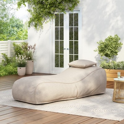 Bean Bag Lounge Chair for Patio Relaxation, Chaise Lounge Chair with Ergonomic Foam Support-Maison Boucle