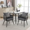 Modern Velvet Dining Chairs Set of 2 with Hand Weaving,Accent Chairs Living Room Chairs Upholstered Side Chair with Black Metal Legs-Cuddlewood - 4 of 4