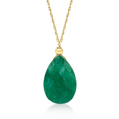 Ross-Simons 5.50 Carat Emerald Pendant Necklace in 10kt Yellow Gold