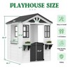 Cedar Wooden Kids Playhouse with Play Kitchen, Wooden Adventures Cottage for Backyard, Outdoor Toddler Playhouse for Kids with Vinyl Roof - 2 of 4