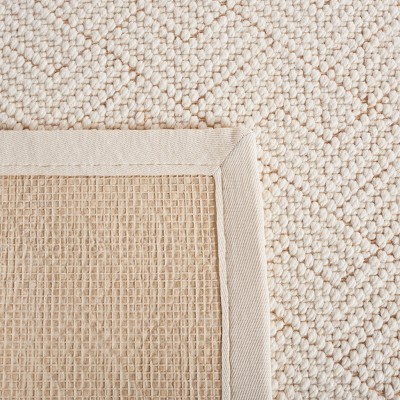 Ivory Flat Woven Handmade Wool Rectangular Area Rug 4' x 6'