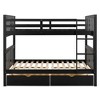 PAGED Full over Full Bunk Bed with Drawers, Wooden Bed Frame with Ladder and Guardrail, Modern Loft Bed for Kids, Teens, Adults - 4 of 4