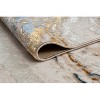 LunaLulinlk 60''x31.5'' Luxury Area Rug in Beige, Gold and Blue Abstract Design - 4 of 4