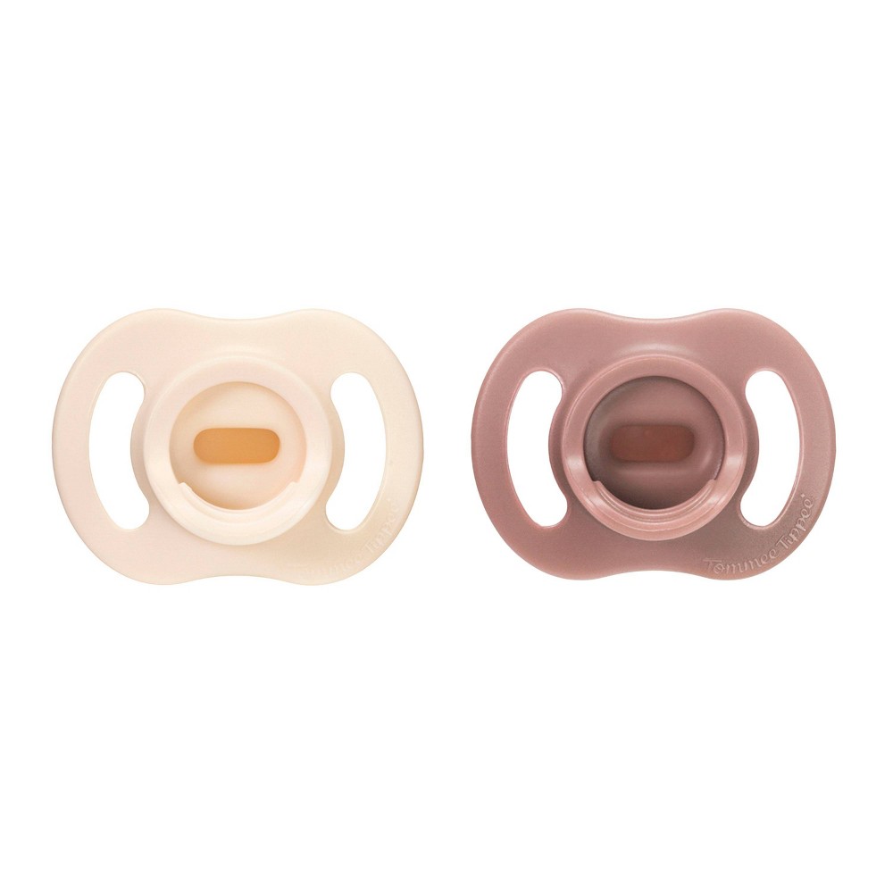 Tommee Tippee Ultra-Light Stay Put Silicone Pacifiers 6-18m - 2pk - Oatmeal and Mauve