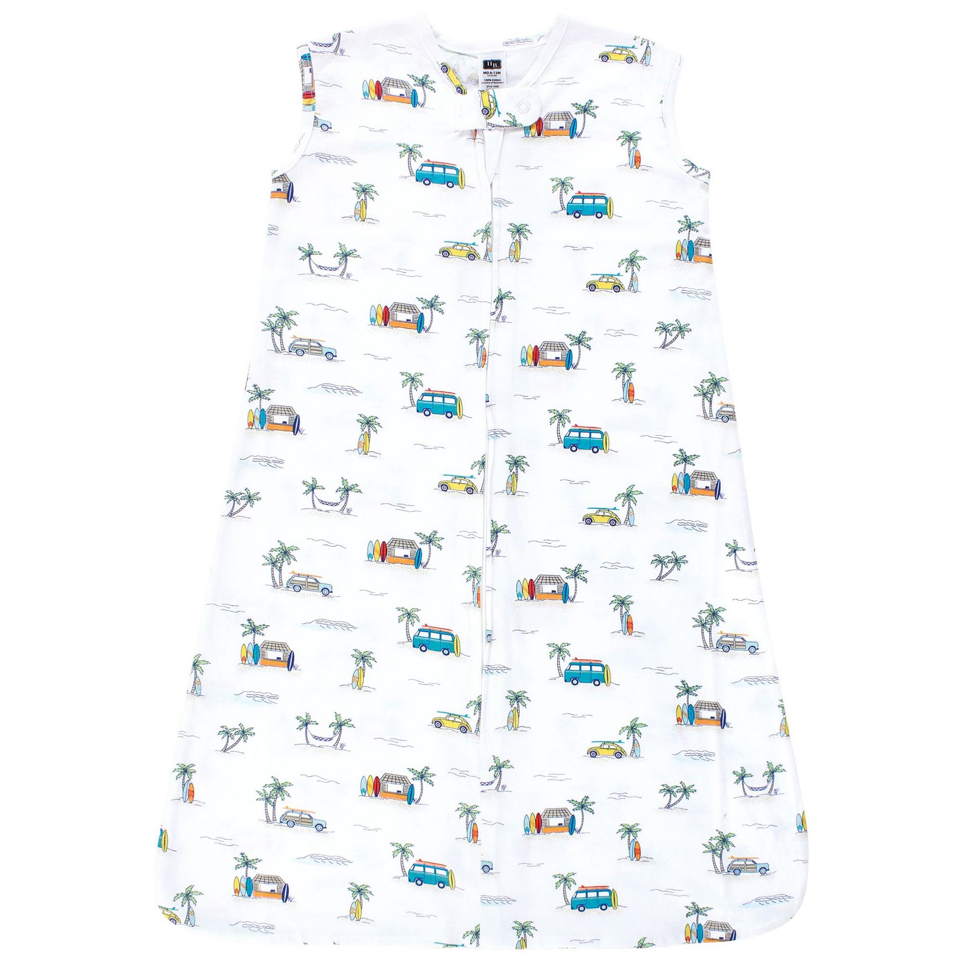Hudson Baby Cotton Sleeveless Wearable Sleeping Bag, Sack, Blanket, Surfer Dude, 6-12 Months