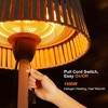 ZACHVO 1500W Halogen Woven Shade Electric Patio Heater with Pull Cord Switch, Tip-over Protection & Shower-Proof Design,Nature - 2 of 4