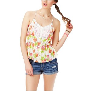 Aeropostale Womens Garden Lace Tie Waist Henley Shirt - 1 of 1
