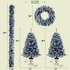 4-Piece Blue Pre-Lit Artificial Christmas Tree Set with 4FT Entrance Trees & LED Lights for Holiday Decor-Baofuwish - 4 of 4