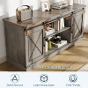 Farmhouse TV Stand for 65" TVs – Entertainment Center with Sliding Barn Doors, Adjustable Shelf & Storage Cabinet for Living Room or Bedroom - 4 of 4