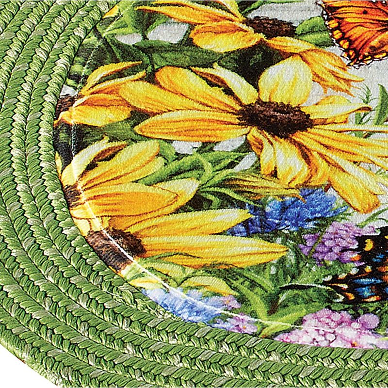 Collections Etc Butterfly Garden Braided Accent Rug by Dona Gelsinger 18X30, 4 of 5