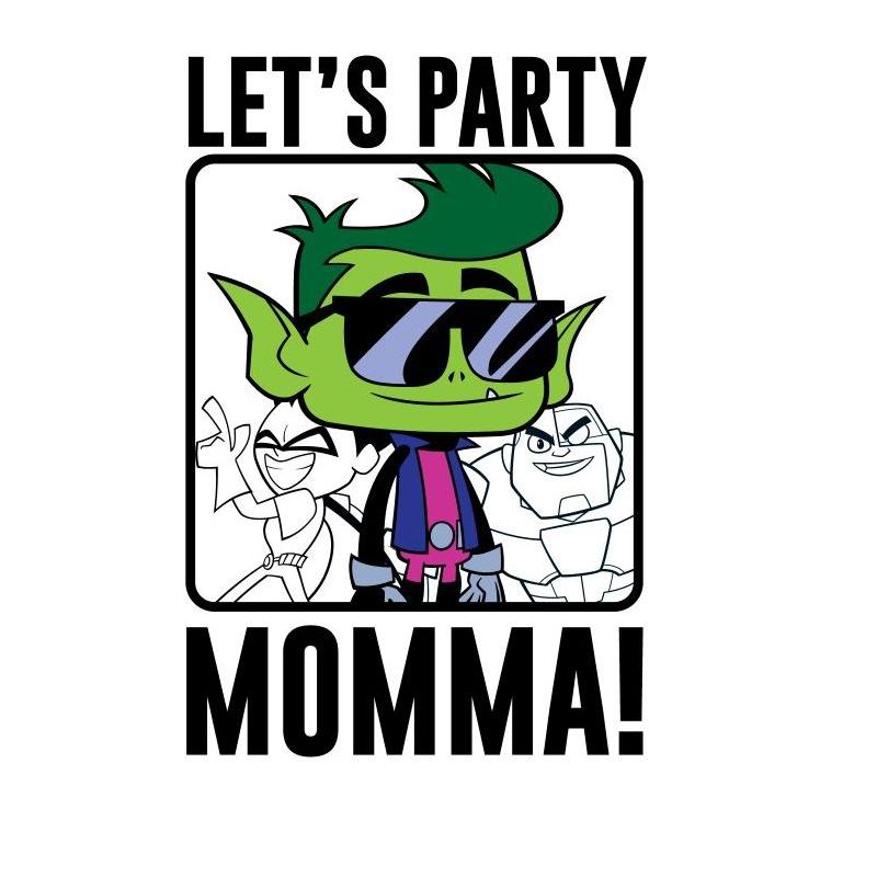 Teen Titans Go! Let's Party Momma! Boy's Heather Grey T-shirt, 2 of 4