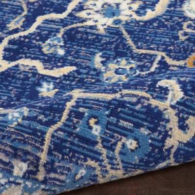 Navy and Beige Rectangular Persian Style Area Rug