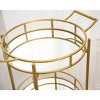 Zamora 3 Tier Cylinder Gold Bar Cart Gold - Abbyson Living - image 4 of 4
