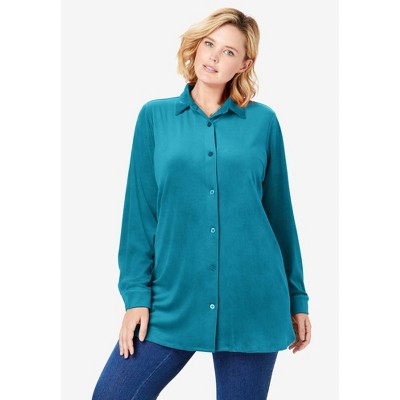 Woman Within Plus Size Velour Shirt