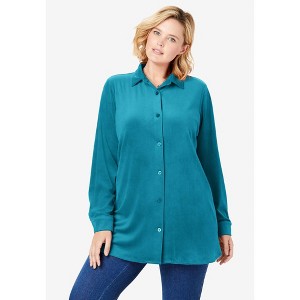 Woman Within Plus Size Velour Shirt - 1 of 4