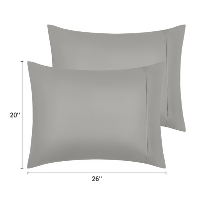 Gray Standard Polyester Pillowcases with Envelope Closure
