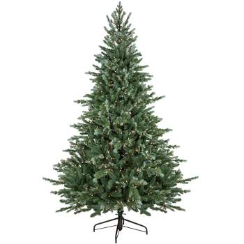 Northlight Real Touch™️ Pre-Lit Medium Blue Spruce Artificial Christmas Tree - 7' - Clear Lights