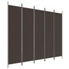 vidaXL 5-Panel Room Divider- 98.4"x78.7"- Durable, Extendable & Foldable Design- Brown Polyester Fabric Screen for Privacy & Sunlight Protection - 2 of 4