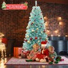 Tangkula 7FT Pre-Lit Artificial Christmas Tree Hinged Xmas Tree with 1040 Branch Tips 380 Warm White LED Lights Holiday Decoration Tree - 3 of 4