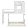 Whisen Wooden Twin Over Full Bunk Bed, Loft Bed with Playhouse, Farmhouse, Ladder, Slide and Guardrails - 4 of 4