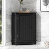 OUTSUPPLY Modern Triangle Bathroom Corner Cabinet with Adjustable Shelves, Storage Cabinet with Wooden Knobs - 2 of 4
