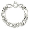 Black Bow Jewelry 13.5mm Sterling Silver Hollow Fancy Link Chain Bracelet, 8.5 Inch - 2 of 4