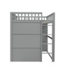 NicBex Full Size Loft Bed Classic House Shape Pine Bunk Bed Frame with Windows, Ladder and Full Length Guardrail, No Box Spring Required - 4 of 4