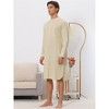 INSPIRE CHIC Men's Long Sleeves Banded Collar Henley Nightgown - 3 of 4