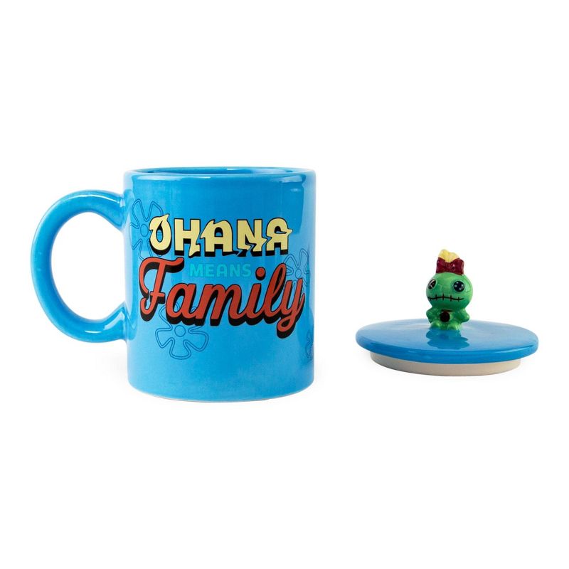 Silver Buffalo Disney Lilo & Stitch "Ohana Means Family" Ceramic Mug With Lid | Holds 18 Ounces, 2 of 7