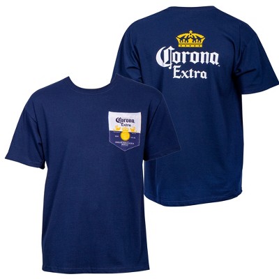 Mens Corona Extra Front and Back Label Pocket T-Shirt