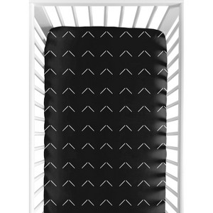 Sweet Jojo Designs Gender Neutral Baby Fitted Crib Sheet Woodland Boho Arrow Black and White - 1 of 4