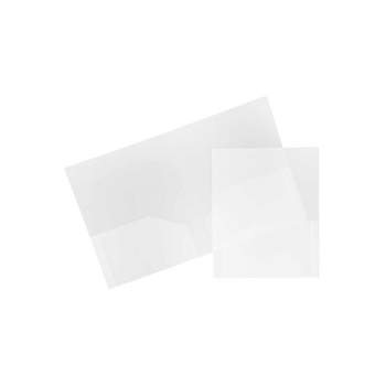 JAM Paper Heavy Duty 2-Pocket Folder Clear 108/Box 3383HCLB