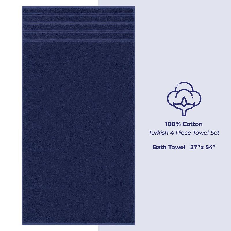 American Soft Linen 100% Cotton 4 Piece Luxury Bath Towel Set, 27x54 inches Soft Quick Dry Bath Towels for Bathroom, 4 of 10