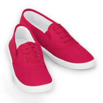 Collections Etc Ladies Slip-On No Tie Comfort Canvas Round Toe Sneaker Shoes