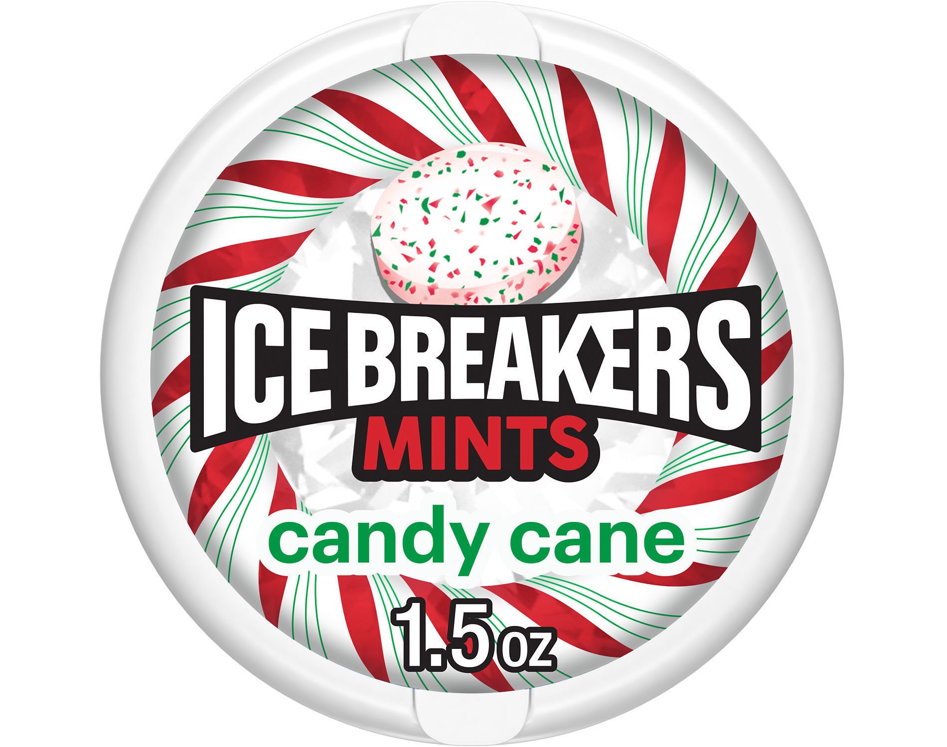 Ice Breakers Candy Cane Sugar Free Christmas Candy Mints Tin - 1.5oz