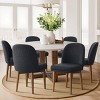 Modern Dining Chairs Set of 8, Upholstered Accent Side Chairs with Double Cushion Seat and Walnut-Finish Solid Wood Legs-Tanpinhause - 2 of 4