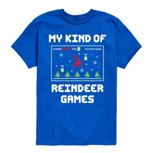 Boys' - Instant Message - My Kind Of Reindeer Games Christmas Short Sleeve Graphic T-Shirt - 1 of 4