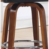 Kumasinova Mid-Century Modern Swivel Bar Stools,Faux Leather Counter Height Bar Stools with Wood Frame,Counter Stools for Kitchen Island,Black - 3 of 4