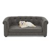Akoasm Linen Cozy & Foam Square Dog Sofa With Curved Armrests And Backrests-Dark Grey - 3 of 4