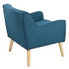 PAGED Modern Accent Chair, Upholstered Arm Chair with Back and Wood Legs, Comfy Reading Chair for Bedroom, Living Room Furniture - 2 of 4