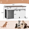 VisioGear Dog Crate with 3 Storage Drawers Side Door and Sliding Barn Door, Side End Table for 2 Dogs, White, 55.1"*23.6"*33.7" - 3 of 4