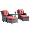 Gymojoy Outdoor Swivel Chair with Ottoman High Back Glider Chair with Soft Cushion - 3 of 4
