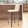 Bekrvio 26"/29" Swivel Bar Stools Set of 1/2/3/4, Faux Leather Upholstered Counter Chairs with Wood Legs, Mid-Century Seating for Kitchen Island - 2 of 4