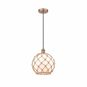 Farmhouse Rope - 1 Light Mini Pendant In Industrial Style-12.75 Inches Tall and 10 Inches Wide - 1 of 1