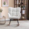 PAGED Rocking Chair Modern Accent Chair, Teddy Fabric Reading Chair for Bedroom, Living Room Furniture - 2 of 4