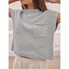 Soft Fabric Breathable Stretchy Turtleneck Knitted Sleeveless Crop Top Fall Winter Fashion - 2 of 3