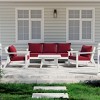WestinTrends Avalon Outdoor 6-Piece Modular Sectional Patio Furniture Sofa Set, White/Red - 2 of 4